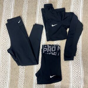 Nike dri fit bundle leggings pullover and shorts